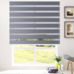 پرده زبرا ساده طوسی