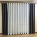 ست کامل پرده پانچ شامل پرده حریر ساده و پرده کتان کنفی نوک مدادی