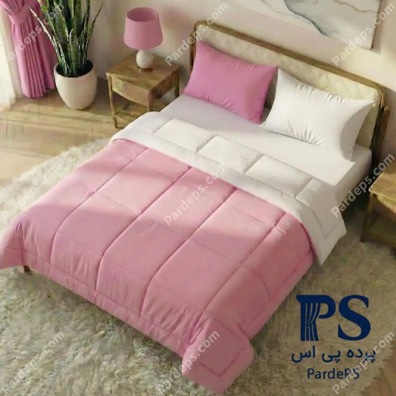 سبز-ر-ت-01-ok-01 روتختی ساده دو رنگ سفید صورتی