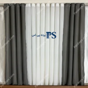 پرده حریر کتان طوسی تیره