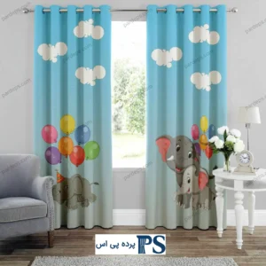 پرده چاپی پسرانه طرح فیل